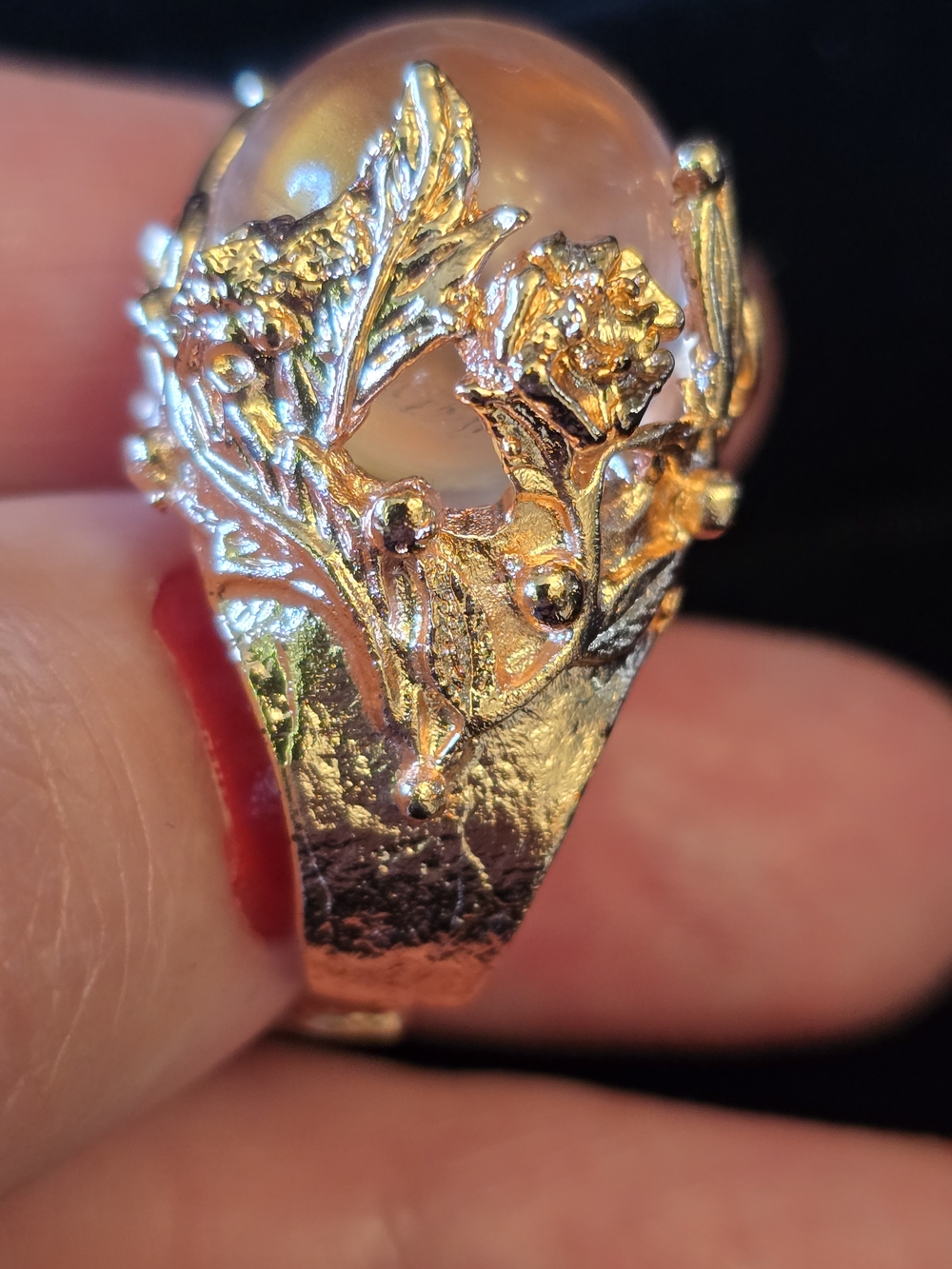 🔮 Rose Gold Crystal Orb Whimsy Fairy Ring - Picture 7 of 8